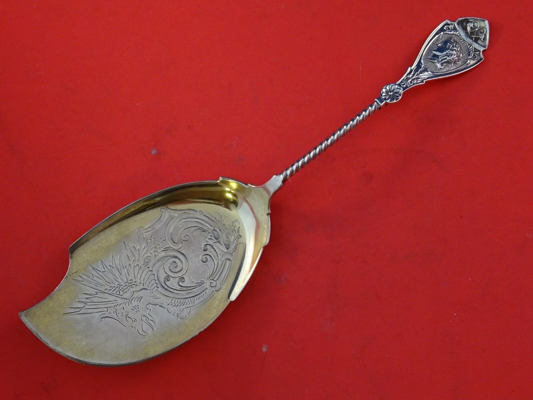 Wood & Hughes Victorian Sterling Silver Ice Cream Server Medallion with Twist 10.25" (1 of 6)