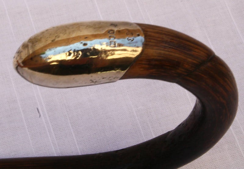 19th Century English Sterling Silver Bamboo Walking Cane (1 of 5)