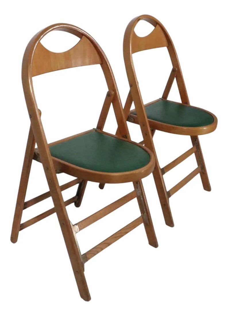 Vintage Silleria La Malinche Folding Chairs Set of 2 Mexico 1950s: Vintage Silleria La Malinche Folding Chairs Set of 2 Mexico 1950s Discover this exceptional pair of vintage folding chairs, expertly crafted by Silleria La Malinche in Mexico during the 1950s and 60s.