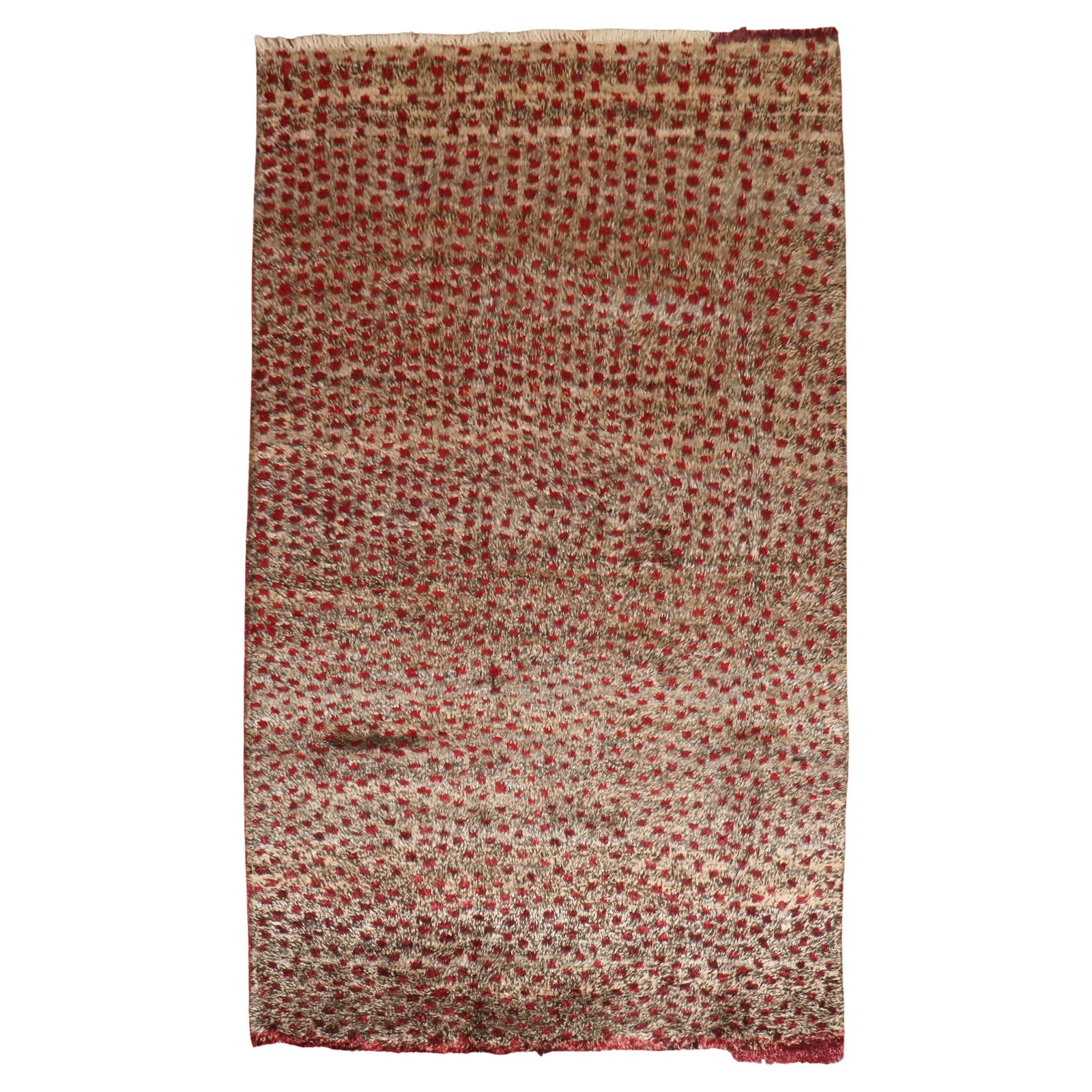 Vintage Turkish Tulu Carpet Zabihi Collection 4'2 x 6'11 Wool Hand-Woven: Vintage Turkish Tulu Carpet Zabihi Collection 4'2 x 6'11 Wool Hand-Woven This exquisite Vintage Turkish Tulu Carpet from the Zabihi Collection features a captivating Scandinavian Modern style. Hand-wo
