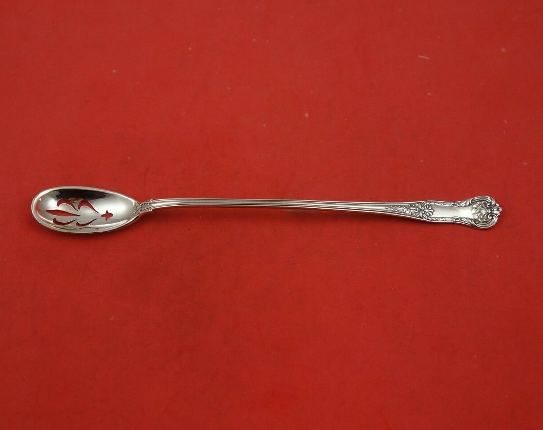 Gorham New Queens Sterling Silver Olive Serving Spoon 8.5": Gorham New Queens Sterling Silver Olive Serving Spoon 8.5" Elevate your dining experience with this exquisite serving spoon from the prestigious Gorham brand. Crafted from high-quality sterling silver