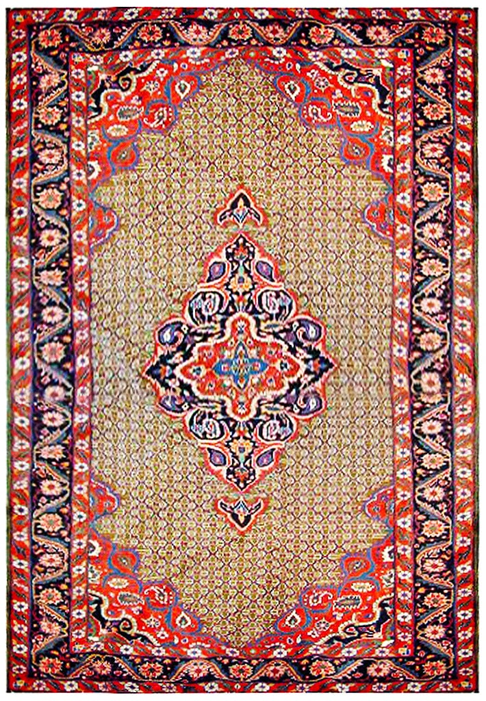 Handcrafted 4.9 x 10 Ivory Persian Hamadan Runner Rug: Handcrafted 4.9 x 10 Ivory Persian Hamadan Runner Rug Free continental US Shipping Enhance your space with this exquisite 4.9 x 10 Ivory Persian Hamadan Runner, handcrafted by skilled artisans in the 