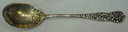 Dominick & Haff Rococo Sterling Silver Ice Cream Spoon Gold Wash 5 5/8" (1 of 2)