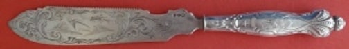 Albert Coles Sterling Silver Ice Cream Slice 11 7/8" Monogrammed 1830 (1 of 1)