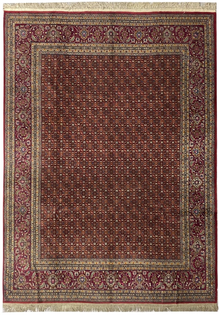 8 x 10.5 Fine Wool Silk Mahi Herati Tabriz Rug: 8 x 10.5 Fine Wool Silk Mahi Herati Tabriz Rug Free continental US Shipping Experience the luxurious blend of fine quality wool and silk with this exquisite Mahi Herati Tabriz rug, measuring 8.0 x 10.