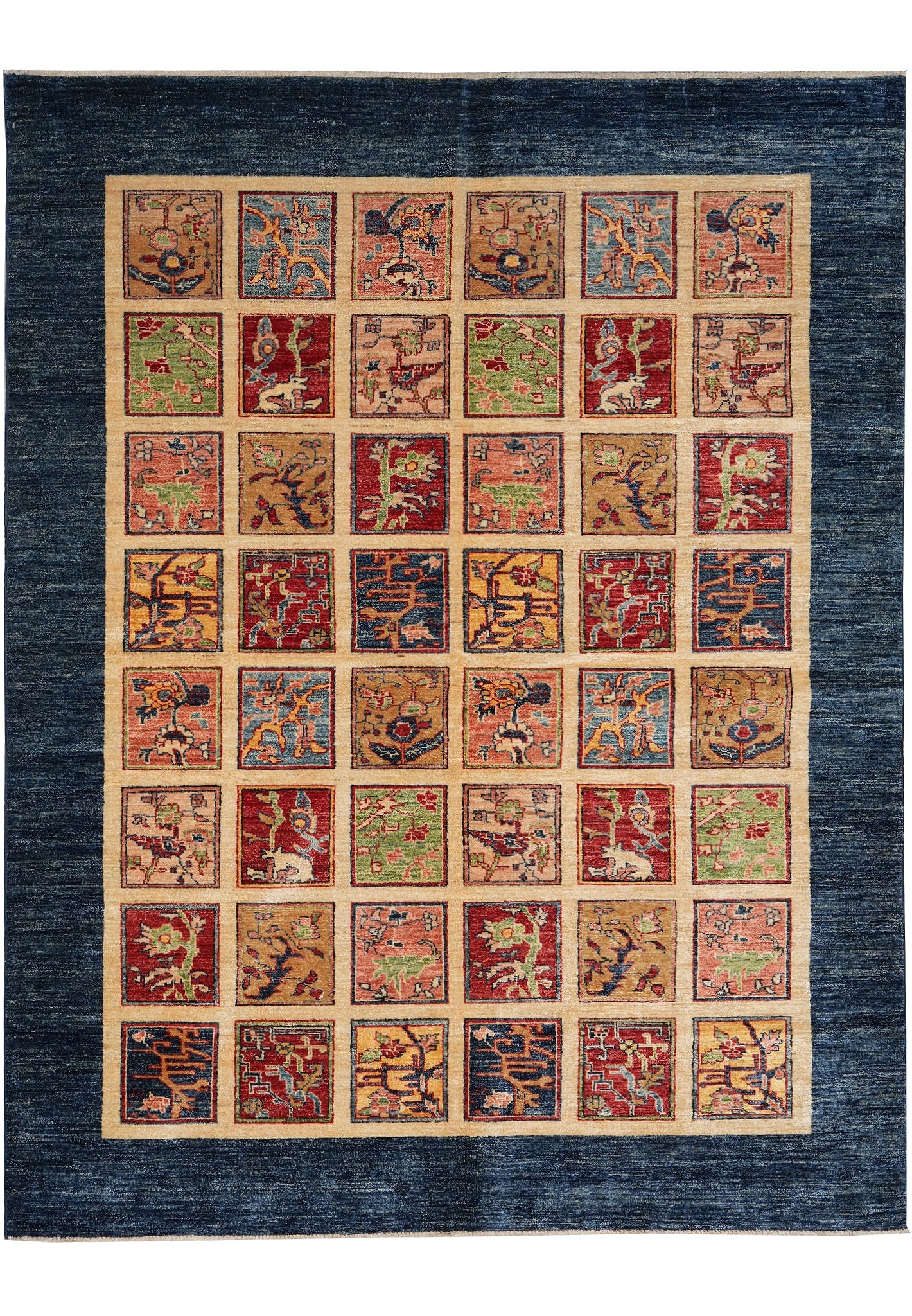 6 x 7.7 Chobi Garden Pattern Super Kazak Rug Fine Silky Ghazni Wool: 6 x 7.7 Chobi Garden Pattern Super Kazak Rug Fine Silky Ghazni Wool Free continental US Shipping This 6 x 7.7 Chobi garden pattern rug combines a traditional Chobi design with Super Kazak quality for 