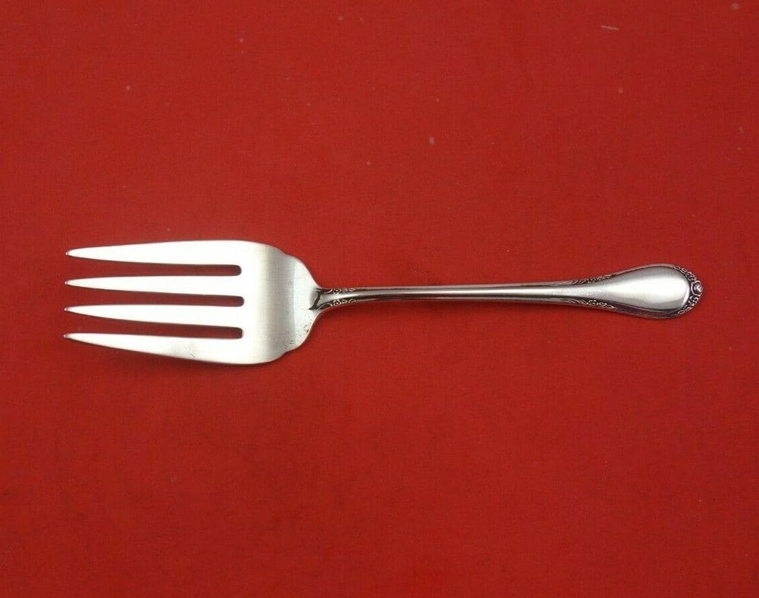 Lunt Evening Rose Sterling Silver 7.5 Serving Fork: Lunt Evening Rose Sterling Silver 7.5 Serving Fork Elegant and functional, this 7 1/2" serving fork from the Evening Rose pattern by Lunt is crafted in high-quality sterling silver. Perfect for servin