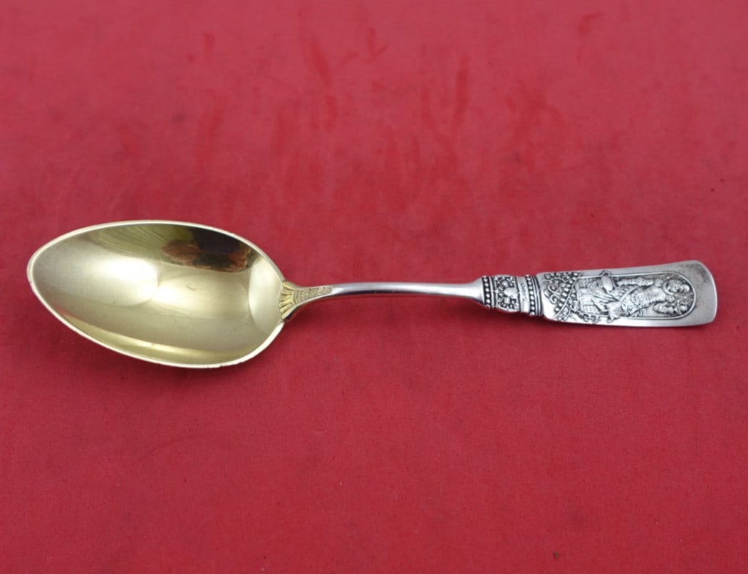 Gorham Fontainebleau Sterling Silver Teaspoon Lady with Tea 5 7/8" Figural: Gorham Fontainebleau Sterling Silver Teaspoon Lady with Tea 5 7/8" Figural This exquisite teaspoon from the Fontainebleau pattern by Gorham features a charming figural design of a lady with tea. Craft