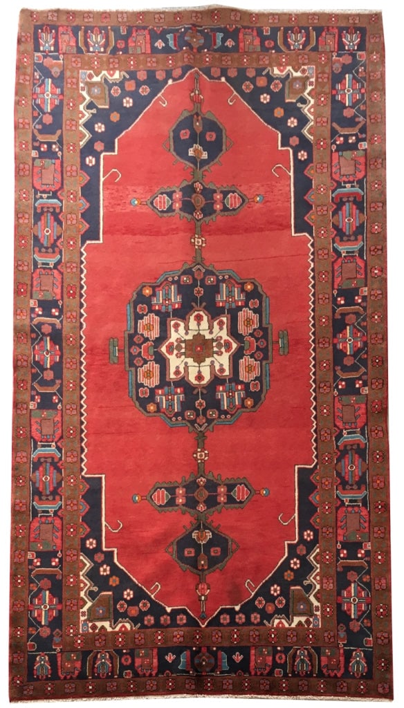 Exquisite 6' x 11' Handwoven Dull Red Persian Hamadan Rug: Exquisite 6' x 11' Handwoven Dull Red Persian Hamadan Rug Free continental US Shipping Transform your living space with the timeless elegance of the 5.9 x 10.6 Dull Red Persian Hamadan Rug. Handcrafte