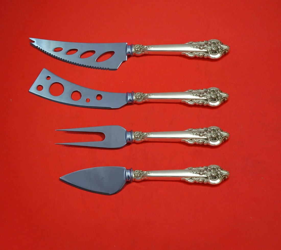 Wallace Grande Baroque Sterling Silver 4-Piece Deluxe Charcuterie Hostess Set (1 of 9)