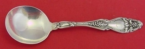International Cloeta Sterling Silver Gumbo Soup Spoon 6.75" Monogrammed: International Cloeta Sterling Silver Gumbo Soup Spoon 6.75" Monogrammed This exquisite gumbo soup spoon is part of the Cloeta pattern by International Sterling. Crafted from high-quality sterling silv