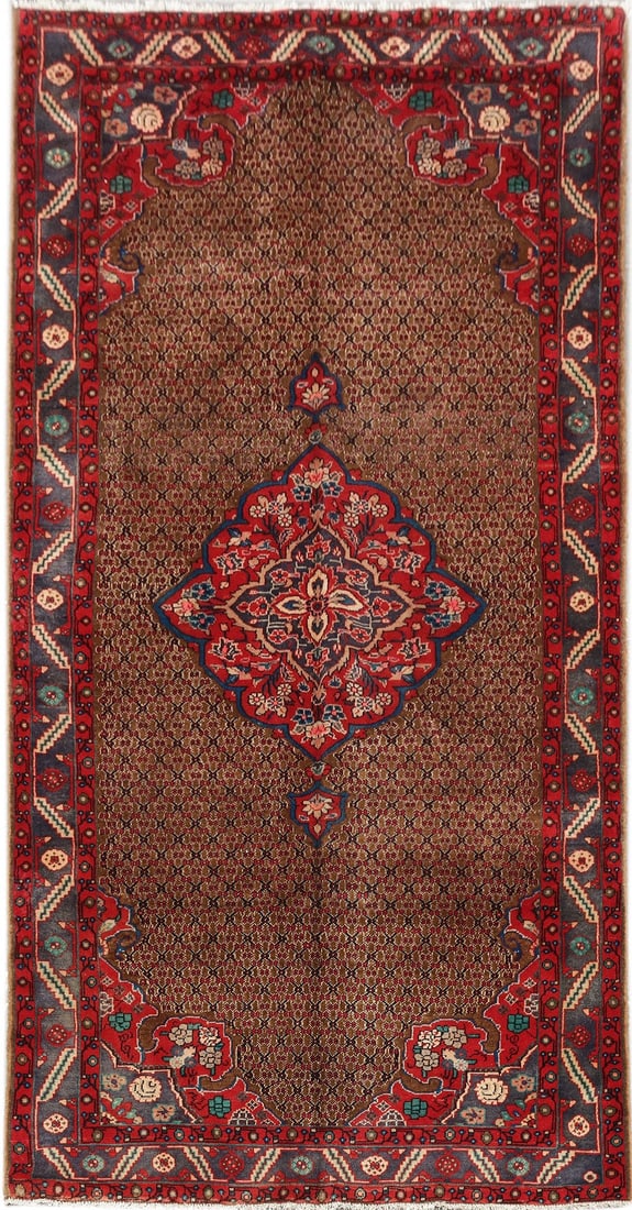 Handcrafted 4'10 x 9'7 Red Persian Koliai Area Rug from Iran: Handcrafted 4'10 x 9'7 Red Persian Koliai Area Rug from Iran Free continental US Shipping Experience the elegance of the Red Persian Koliai Rug, a handcrafted masterpiece that showcases the rich artis