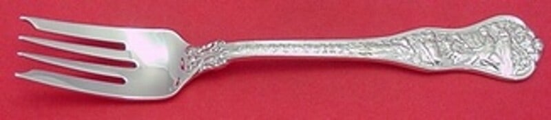 Tiffany & Co Olympian Sterling Silver Salad Fork 4-Tine 6 3/4": Tiffany & Co Olympian Sterling Silver Salad Fork 4-Tine 6 3/4" Experience the elegance of Tiffany & Co. with this exquisite Olympian pattern salad fork. Crafted from high-quality sterling silver, this