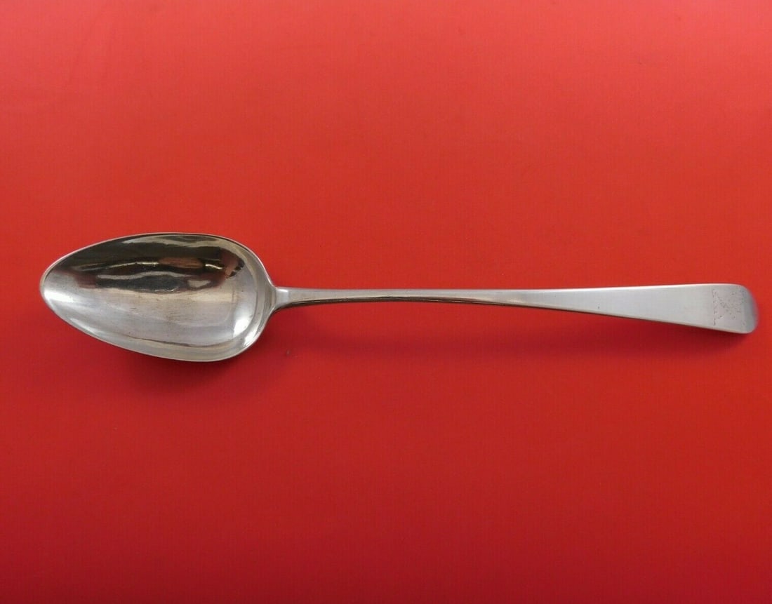 William Marshall Scottish Sterling Silver Serving Spoon Engraved Sword 11.25 Inches (1 of 2)