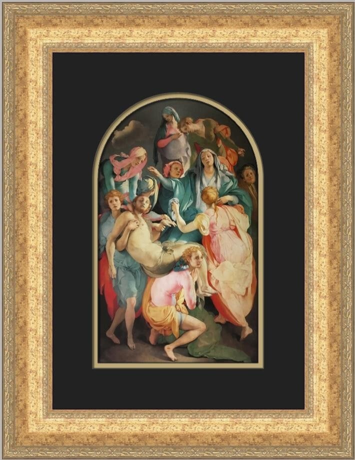 Pontormo Entombment Custom Framed Art Print 20x16 Open Edition: Pontormo Entombment Custom Framed Art Print 20x16 Open Edition This beautiful custom framed print titled 'Entombment' showcases the stunning work of artist Pontormo. Measuring 20 inches in height and 