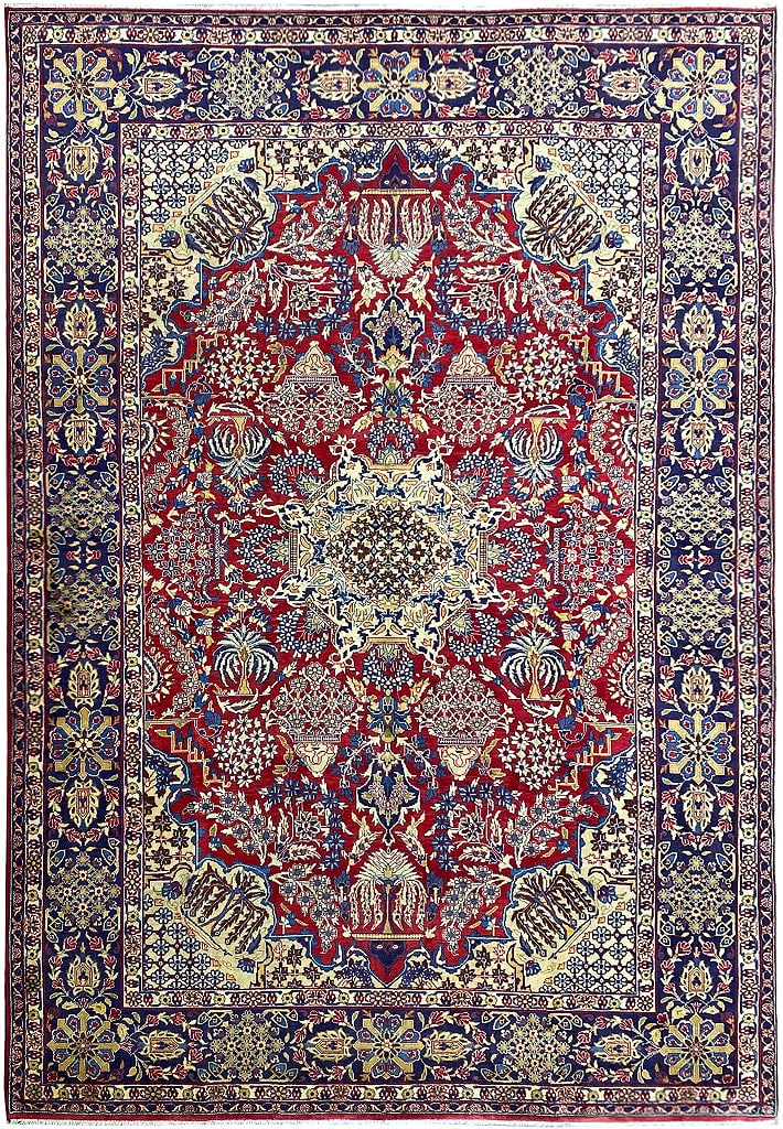 Persian Handmade Wool Esfahan Najafabad Rug 9.4 x 13.8 ft: Persian Handmade Wool Esfahan Najafabad Rug 9.4 x 13.8 ft Free continental US Shipping Enhance your space with this exquisite Persian Handmade Wool Esfahan Najafabad Rug, measuring 9.4 x 13.8 feet. Cr