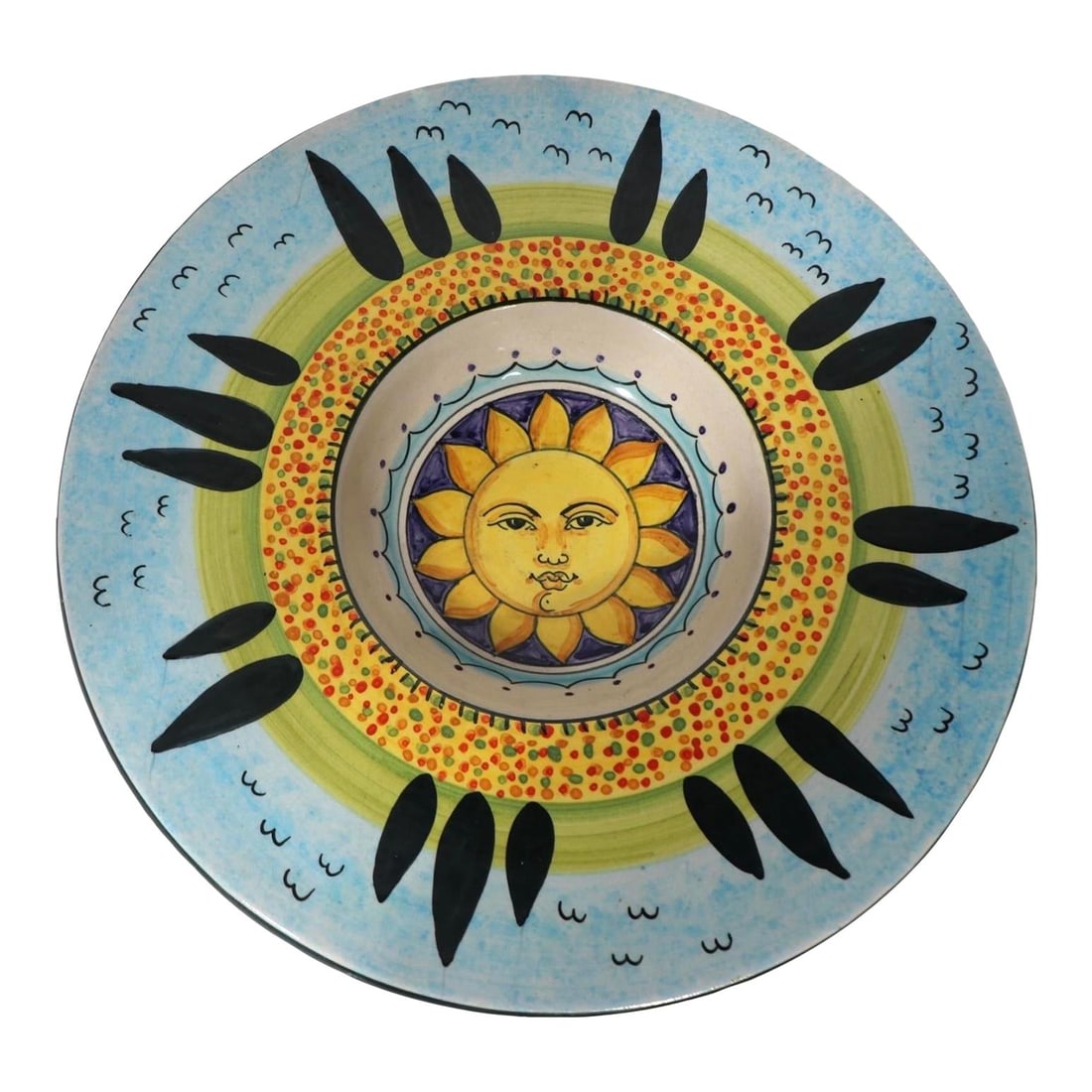 Magnanelli Gubbio Ceramic Footed Bowl with Sun Motif for Casabello (1 of 6)