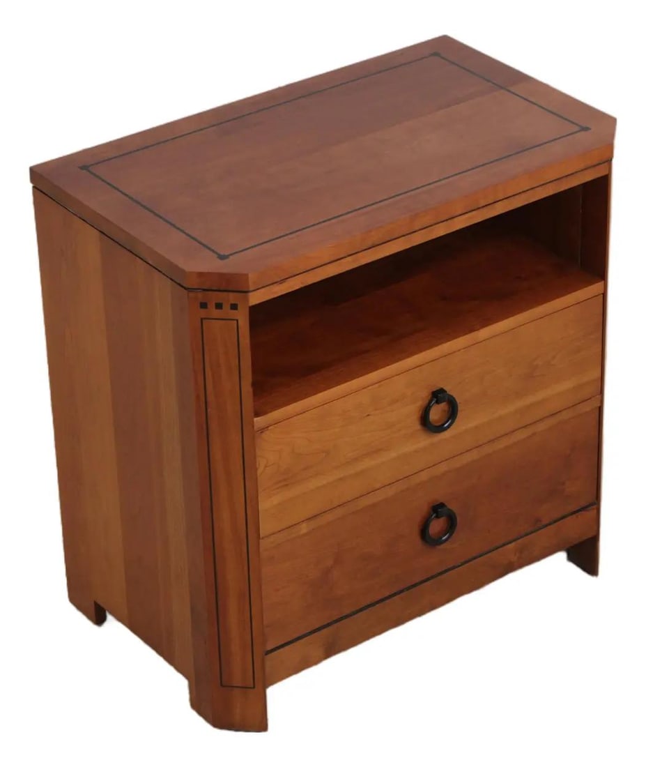 Cherry Wood Nightstand With Ebony Inlay From 21st Century Collection (1 of 10)