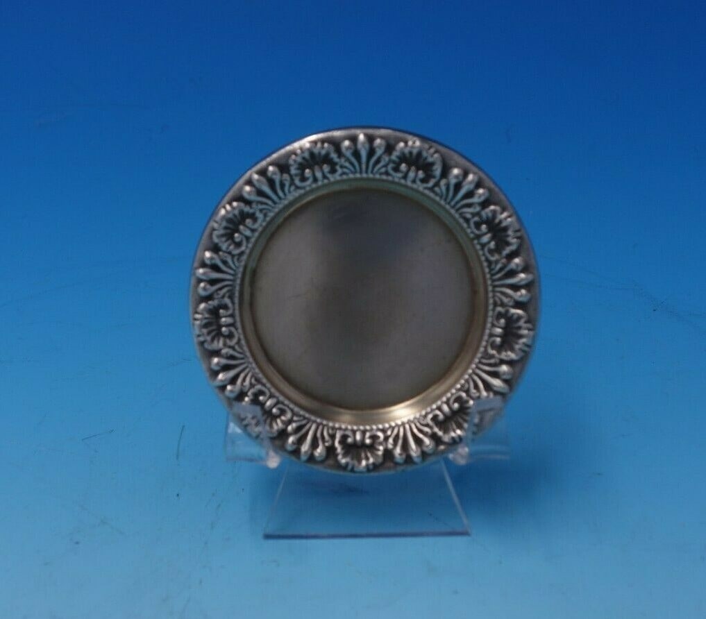 Wood & Hughes Undine Sterling Silver Butter Pat Monogrammed 2 5/8" (1 of 5)