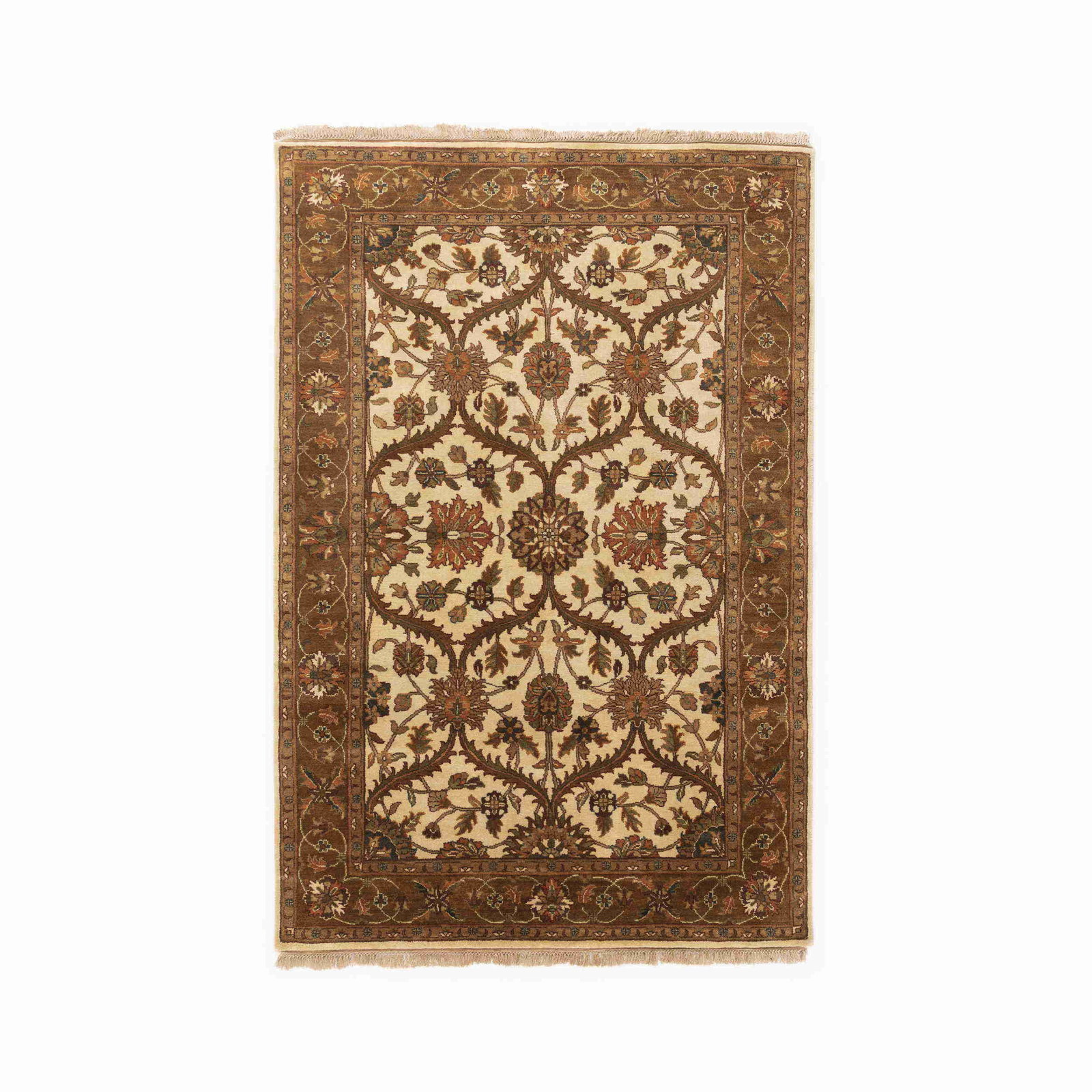 Authentic Handmade Usak Wool on Cotton Carpet 64.6 x 95.3 Inches: Authentic Handmade Usak Wool on Cotton Carpet 64.6 x 95.3 Inches This authentic handmade Usak carpet showcases a stunning blend of wool on cotton, crafted with double knots for durability and elegance