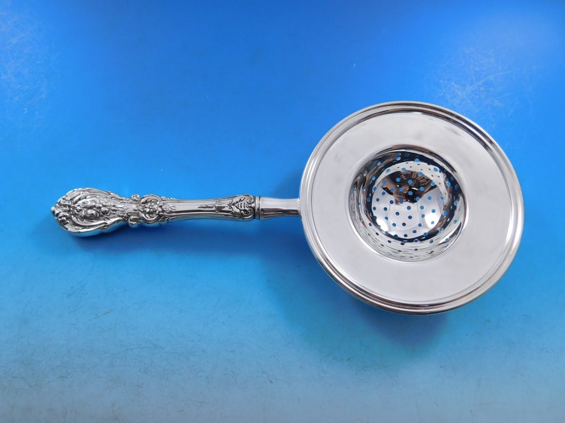 Reed and Barton Francis I Sterling Silver Custom Tea Strainer: Reed and Barton Francis I Sterling Silver Custom Tea Strainer This exquisite tea strainer is a custom-made piece from the renowned Francis I pattern by Reed and Barton. Crafted from sterling silver wi
