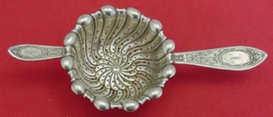 Whiting Adam Sterling Silver 2 Handle Tea Strainer 6 Inch (1 of 2)