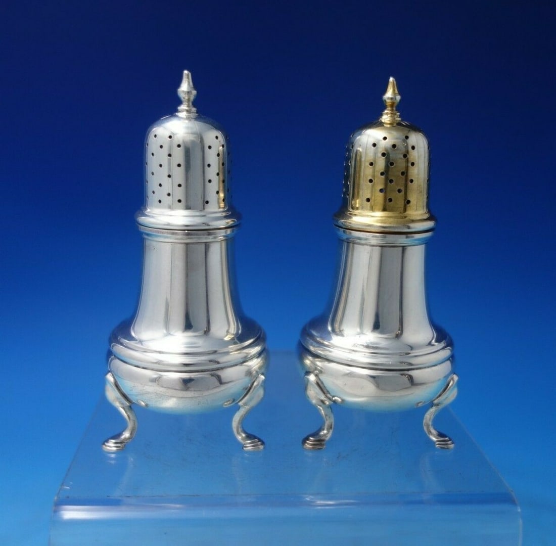 Tiffany & Co King William Sterling Silver Shaker Set 2pc Antique (1 of 10)