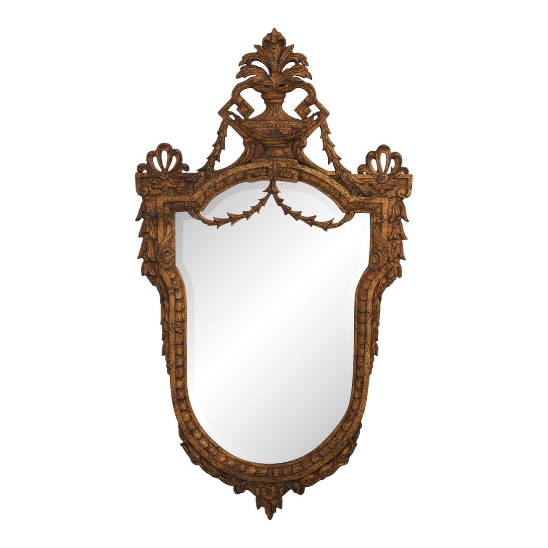 Neoclassical Beveled Mirror with Ornate Gold Finish Frame 26.5W x 46H (1 of 10)