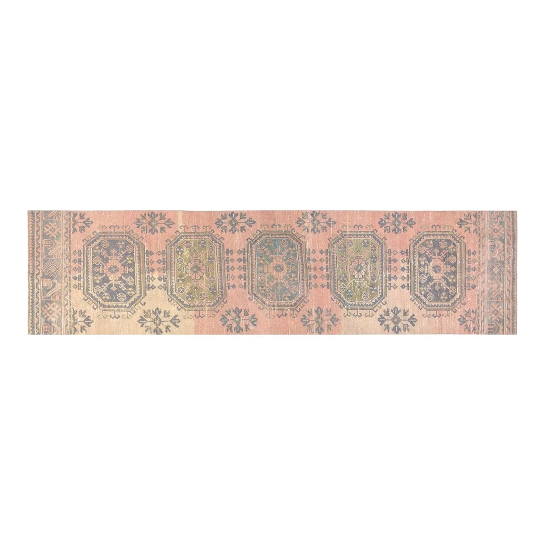 Turkish Anatolian Wool Runner Hand Knotted 2'7" x 11' Vintage Rug (1 of 4)
