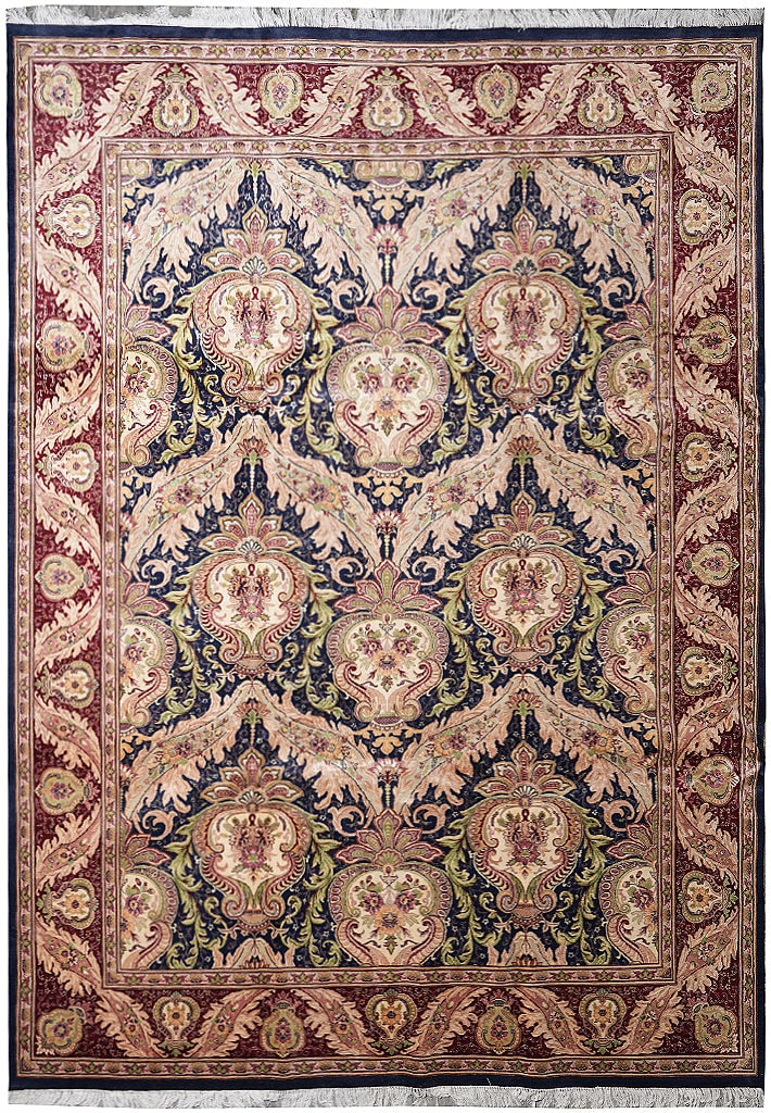 William Morris 108 in x 149 in Black Hand Knotted Wool Rug Jaipur (1 of 14)