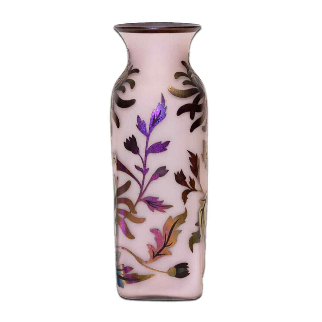 Signed Lavender Etched Glass Art Vase by P Polito (1 of 4)