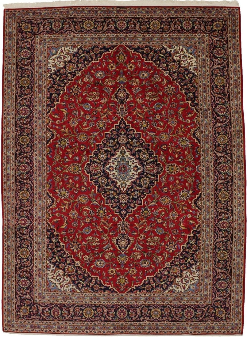Signed Vintage Floral Wool Oriental Rug 9'7 x 13'2 Traditional Design (1 of 17)