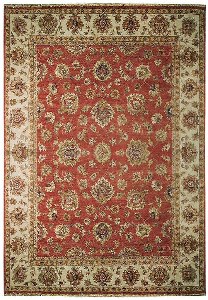 8x10 Coral Red Vegetable Dyed Chobi Handmade Area Rug (1 of 7)