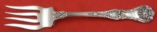 Sterling Silver Salad Fork King George Pattern by Gorham 5 7/8 Inch: Sterling Silver Salad Fork King George Pattern by Gorham 5 7/8 Inch This is a Gorham sterling silver salad fork in the King George pattern, measuring 5 7/8 inches in length. The fork is monogrammed, w