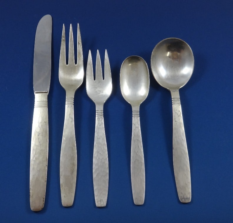 Allan Adler Swedish Modern Sterling Silver Flatware 31 Piece Set (1 of 4)