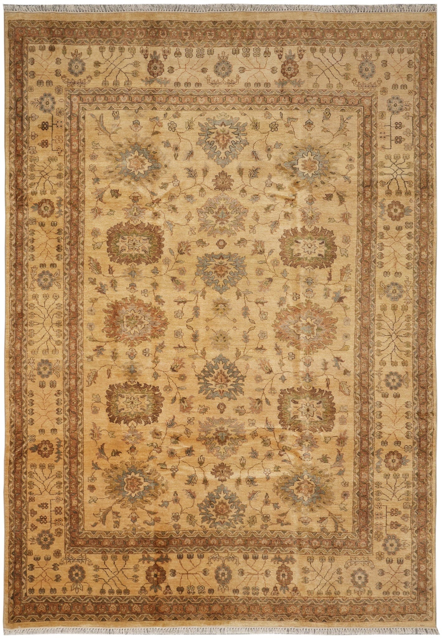 8.3 x 11.3 Oushak Chobi Peshawar Hand-Knotted Wool Area Rug (1 of 13)