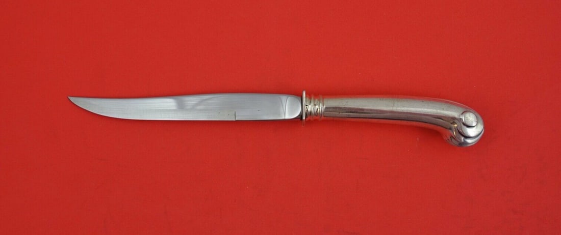 Tuttle Onslow Sterling Silver Steak Knife with LBJ Initial 9": Tuttle Onslow Sterling Silver Steak Knife with LBJ Initial 9" Experience a touch of elegance with this Onslow Sterling Steak Knife by Tuttle. Featuring a pristine sterling silver hollow handle and a d
