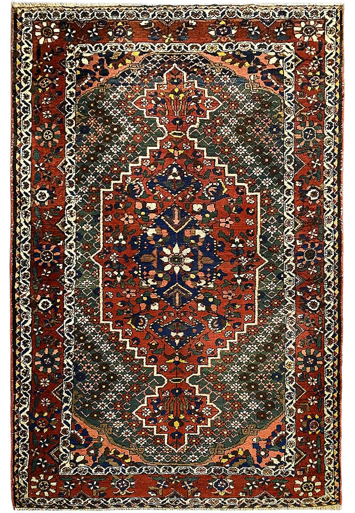 4.8 x 7 Handwoven Semi-Antique Persian Bijar Seneh Rug (1 of 9)