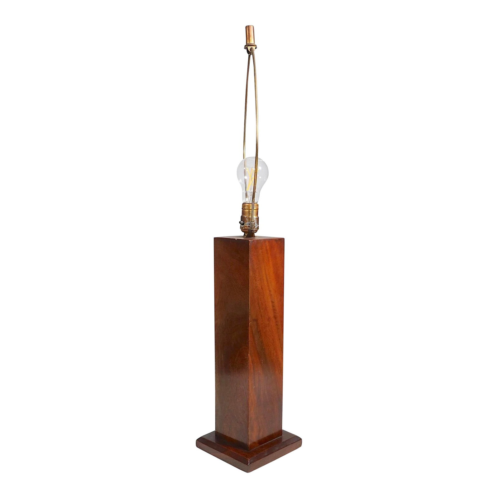 Mid Century Solid Walnut Table Lamp with Rectangular Shaft (1 of 10)