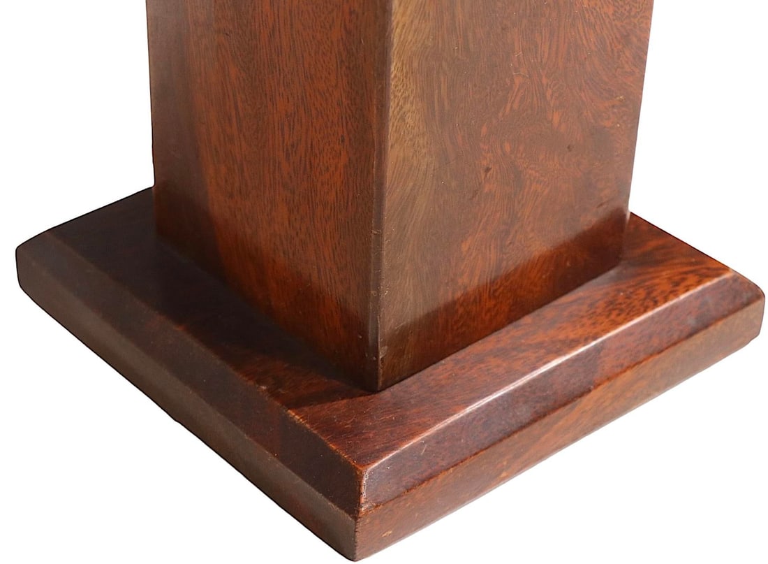 Mid Century Solid Walnut Table Lamp with Rectangular Shaft - 6