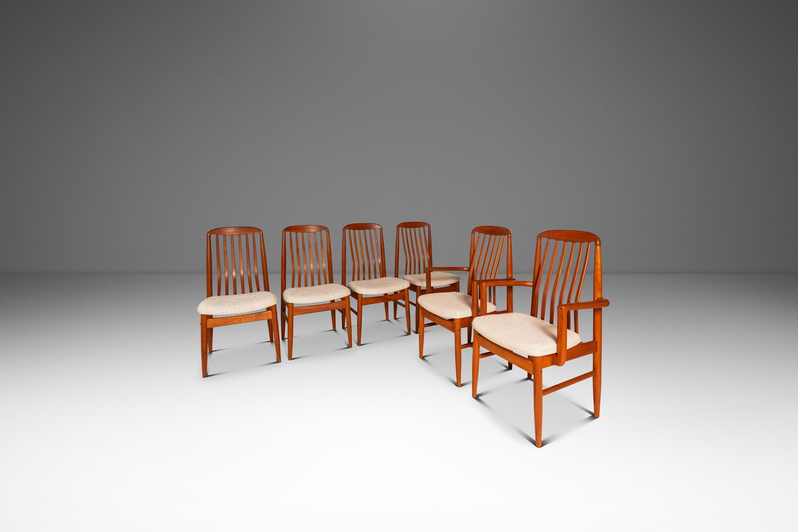 Six Danish Modern Teak Dining Chairs by Benny Linden with New Upholstery 1970s (1 of 18)