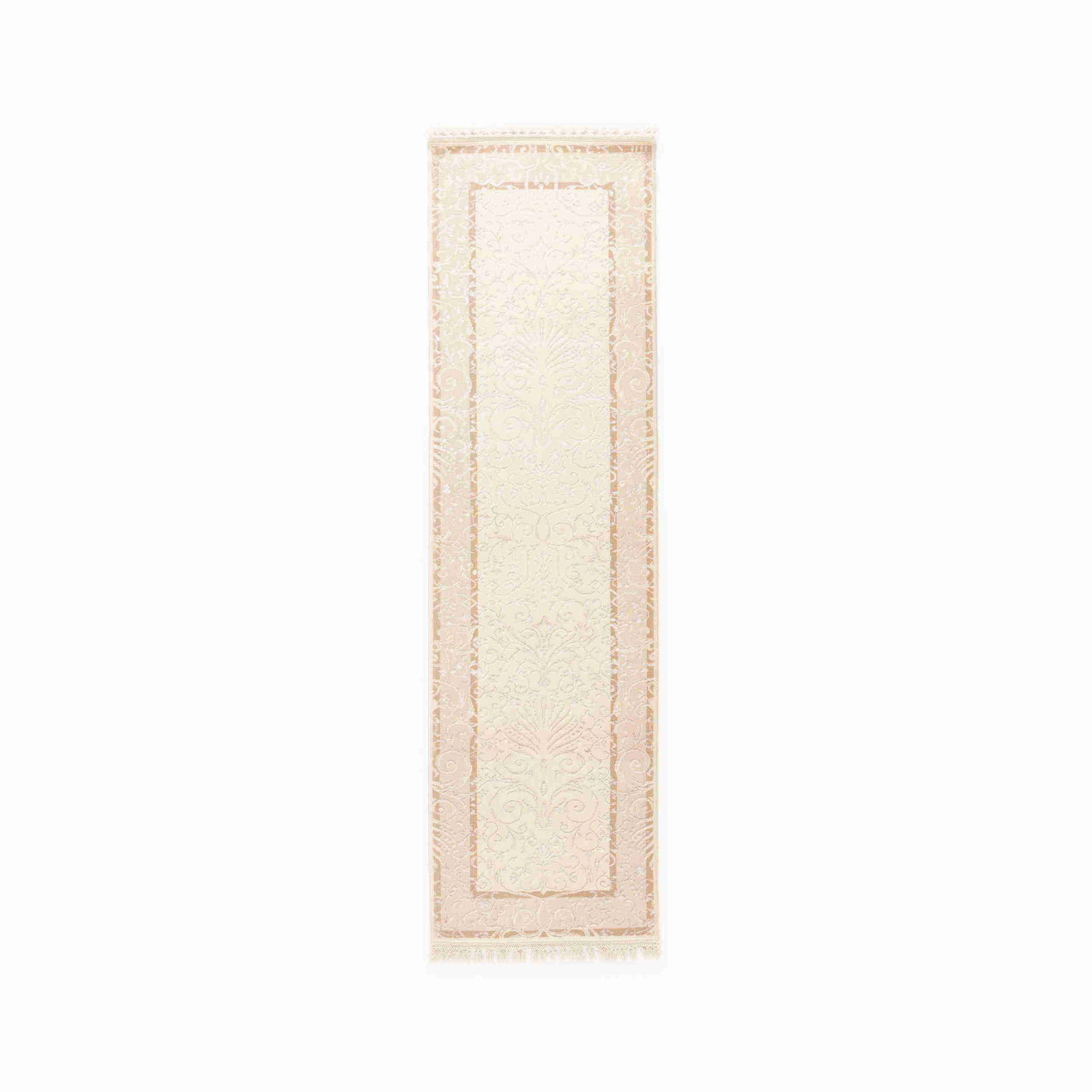 Authentic Handmade Usak Silk on Wool Carpet 32.7 x 113.8: Authentic Handmade Usak Silk on Wool Carpet 32.7 x 113.8 This authentic handmade Usak carpet showcases exquisite craftsmanship, featuring a luxurious silk on wool construction. The intricate design is