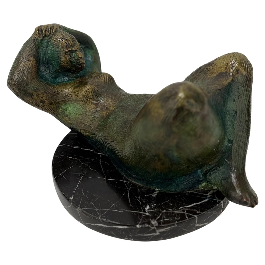 Mid-Century Modern Bronze Nude Sculpture Signed D.A. 1971: Mid-Century Modern Bronze Nude Sculpture Signed D.A. 1971 This stunning bronze sculpture features a reclining female nude, signed D.A. 71. The piece showcases the artist's skill in capturing the delic