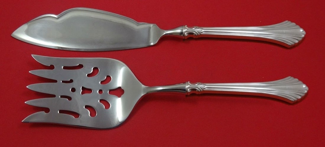Wallace French Regency Sterling Silver 2 Piece Fish Serving Set: Wallace French Regency Sterling Silver 2 Piece Fish Serving Set Enhance your dining experience with this exquisite French Regency Sterling Silver Fish Serving Set by Wallace. Crafted from high-quality