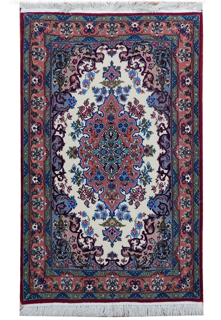 Authentic Persian Tabriz Rug 2.4 x 3.6 ft Wool Silk Hand-Knotted: Authentic Persian Tabriz Rug 2.4 x 3.6 ft Wool Silk Hand-Knotted Free continental US Shipping Transform your living space with the exquisite 2.4 x 3.6 Wool & Silk Authentic Persian Tabriz Rug. This st