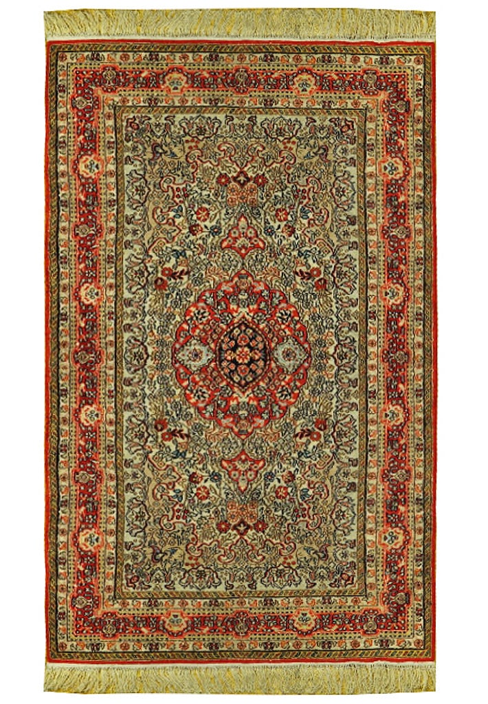 3' x 5.1' Handmade Tabriz Silk Area Rug Luxurious Design: 3' x 5.1' Handmade Tabriz Silk Area Rug Luxurious Design Free continental US Shipping Elevate your home decor with this exquisite 3' x 5' Handmade Tabriz Silk Area Rug. Crafted with meticulous attenti