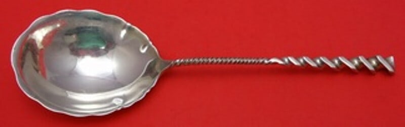 Whiting Square Twist #5 Sterling Silver Berry Spoon 9" 1889 Serving Piece: Whiting Square Twist #5 Sterling Silver Berry Spoon 9" 1889 Serving Piece Discover the elegance of the Square Twist #5 Serving Spoon, crafted by Whiting in 1889. This exquisite berry spoon is made fro