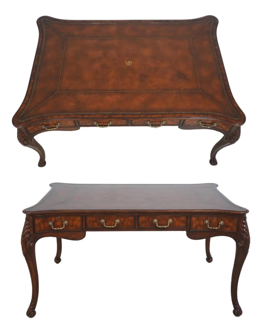 Georgian Style Leather Top Partners Desk Theodore Alexander Althorp (1 of 10)
