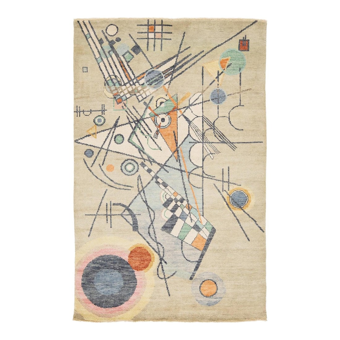 Hand Knotted Wool Abstract Art Deco Rug 5'3 x 8'2 (1 of 9)