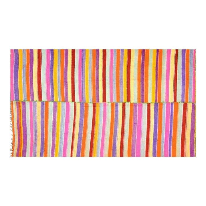 Turkish Wool Hand Knotted Kilim Rug 5x8'9 Orange: Turkish Wool Hand Knotted Kilim Rug 5x8'9 Orange This vintage Turkish kilim is expertly flatwoven from wool using traditional rug-making techniques. Combining timeless craftsmanship with a modern desi